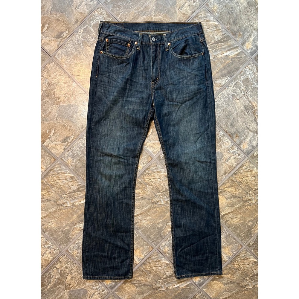 Levis 527 Slim Bootcut Jeans Mens 34x34 Dark Wash Denim Pants